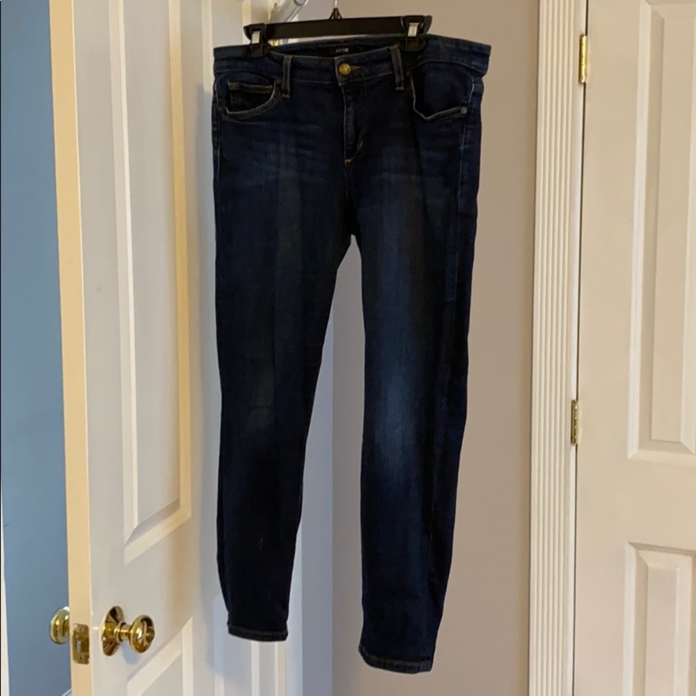 Joe’s jeans, skinny ankle, dark wash, size 32